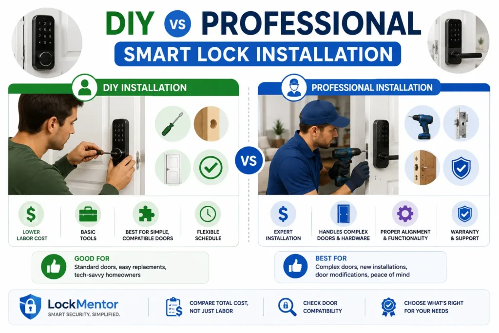DIY vs professional smart lock installation comparison