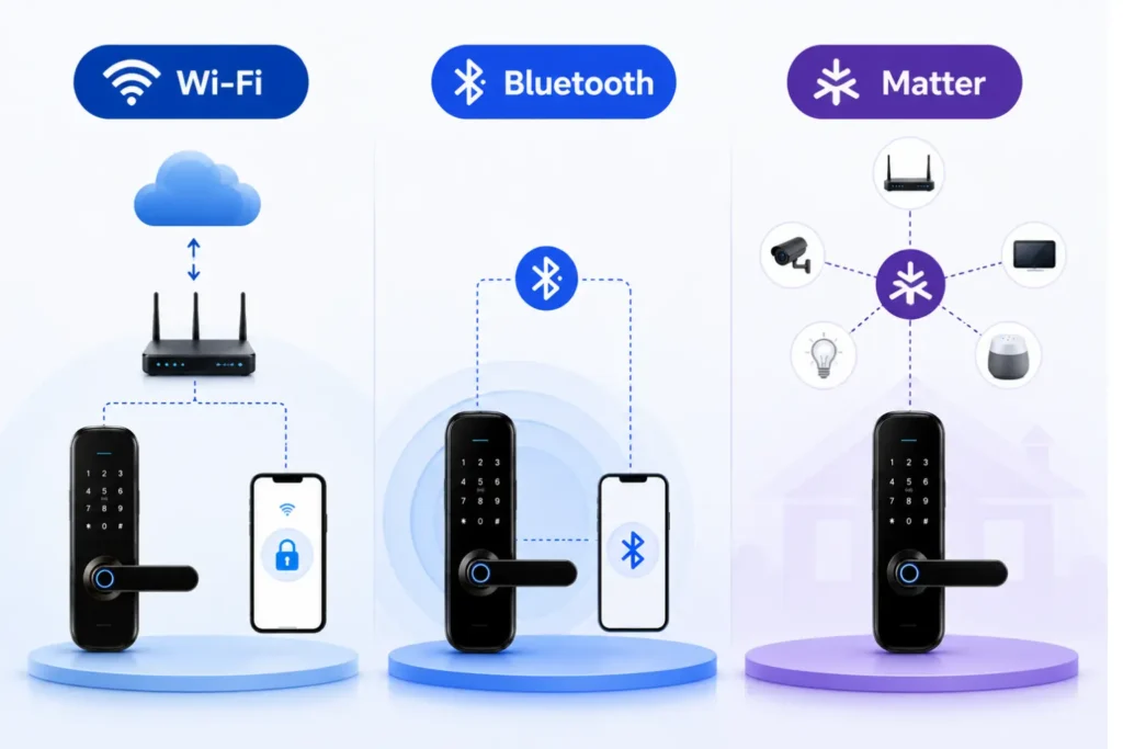 How Wi-Fi Bluetooth and Matter smart locks work