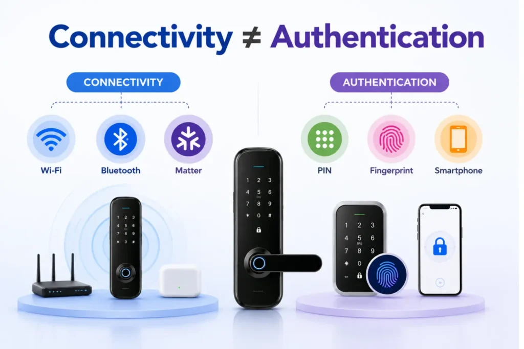 Smart lock connectivity vs authentication explained