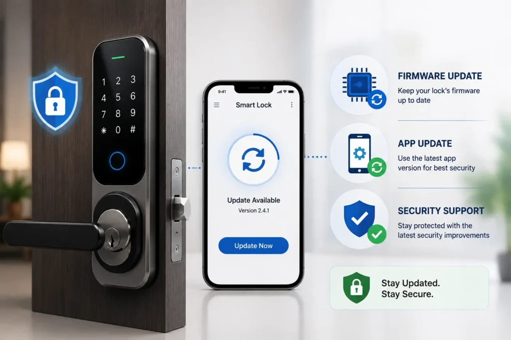 Smart lock firmware and app security updates