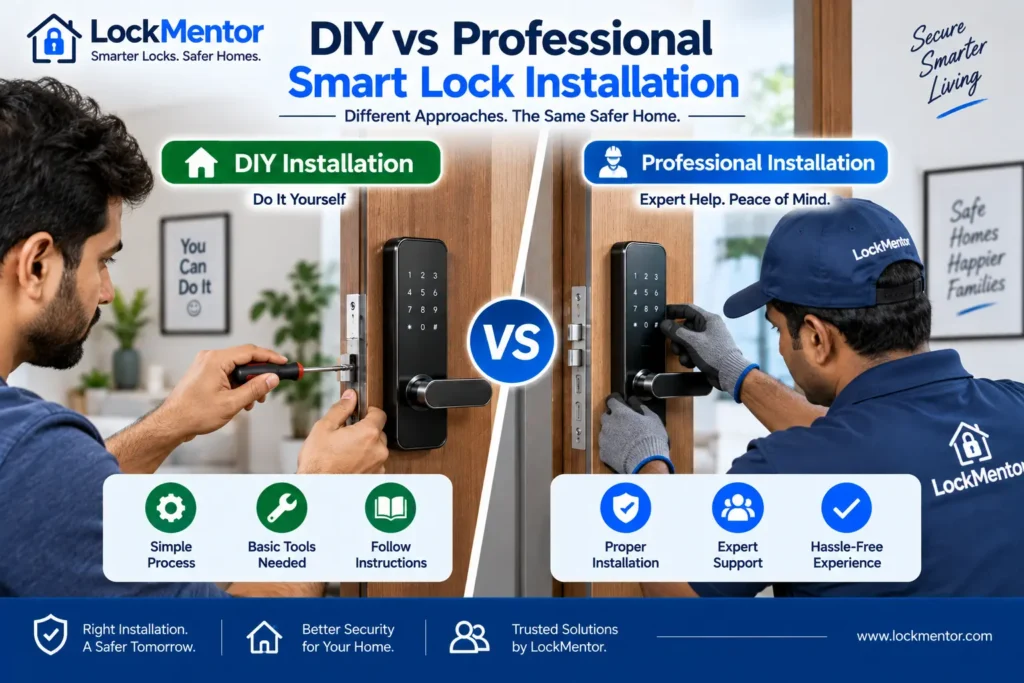 DIY and professional smart door lock installation options