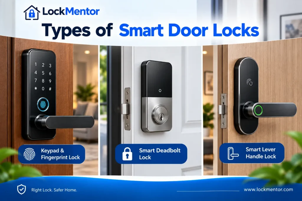 Different types of smart door locks for home security