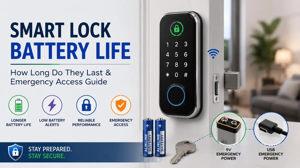 Smart lock battery life and emergency access methods
